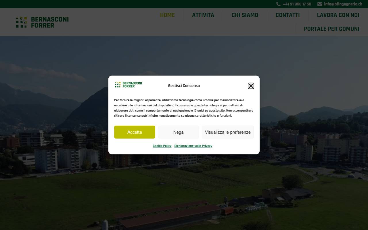 Anteprima del sito: Bernasconi e Forrer Ingegneria e Misurazioni SA