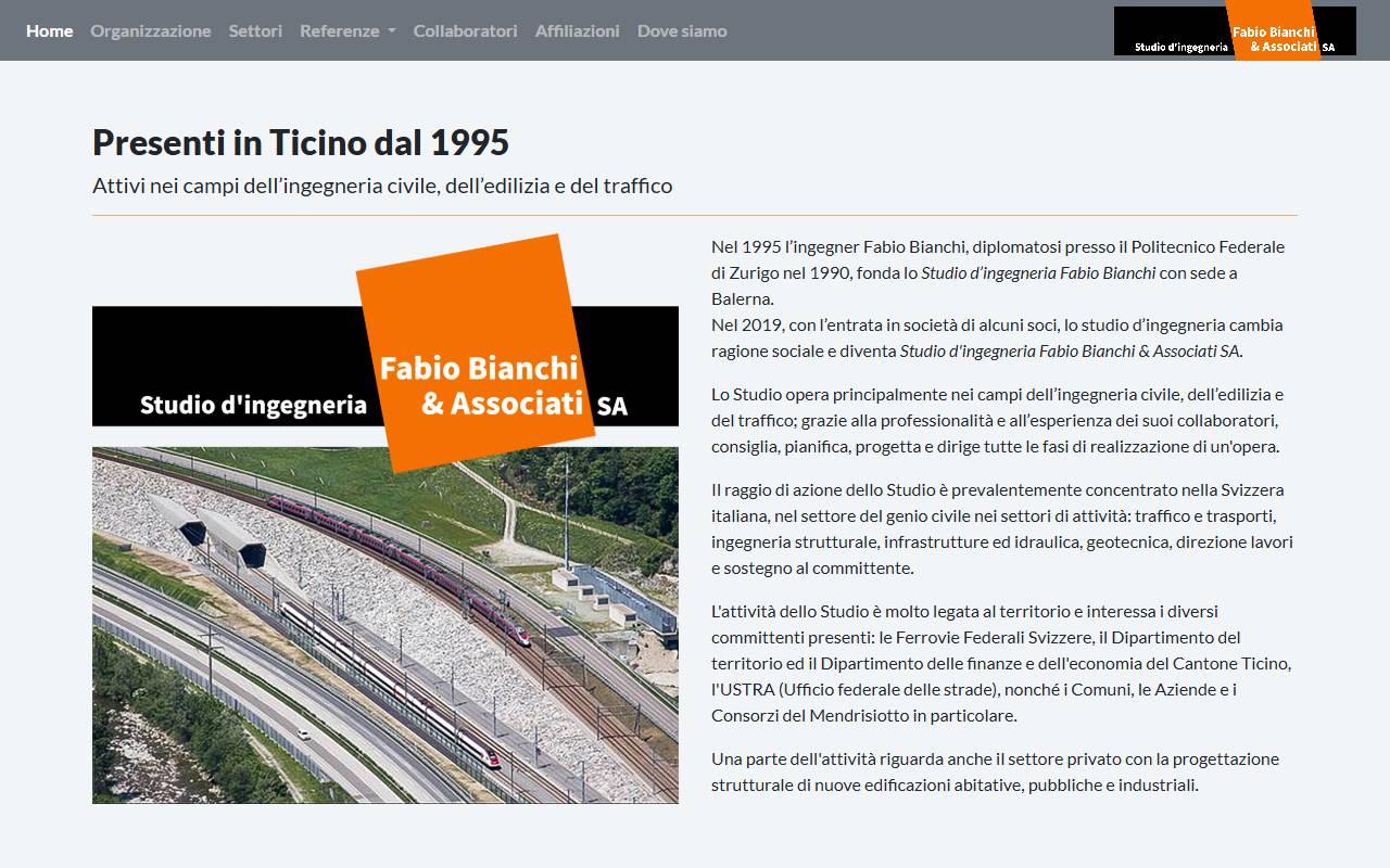 Anteprima del sito: STUDIO D'INGEGNERIA FABIO BIANCHI & ASSOCIATI SA