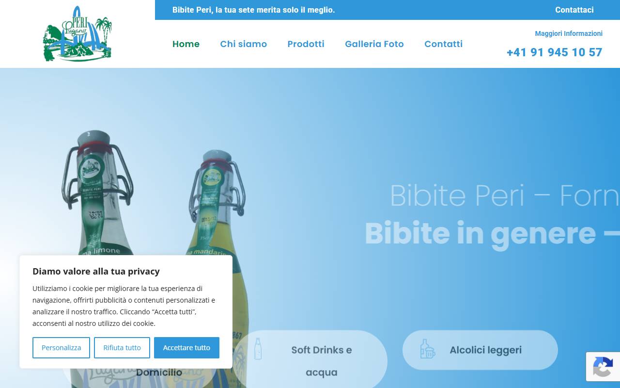Anteprima del sito: Arrighi Bibite e Alimentari SA