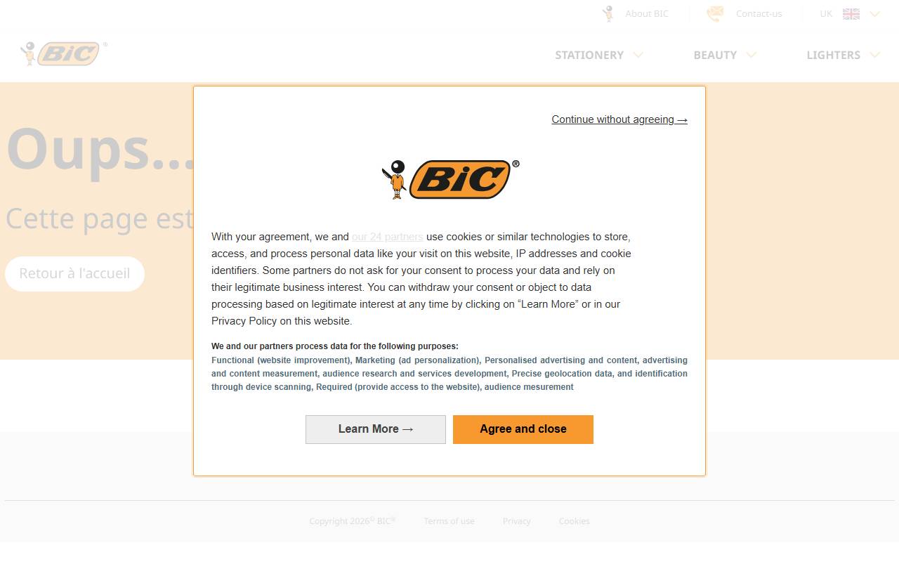 Anteprima del sito: Société BIC (Suisse) SA