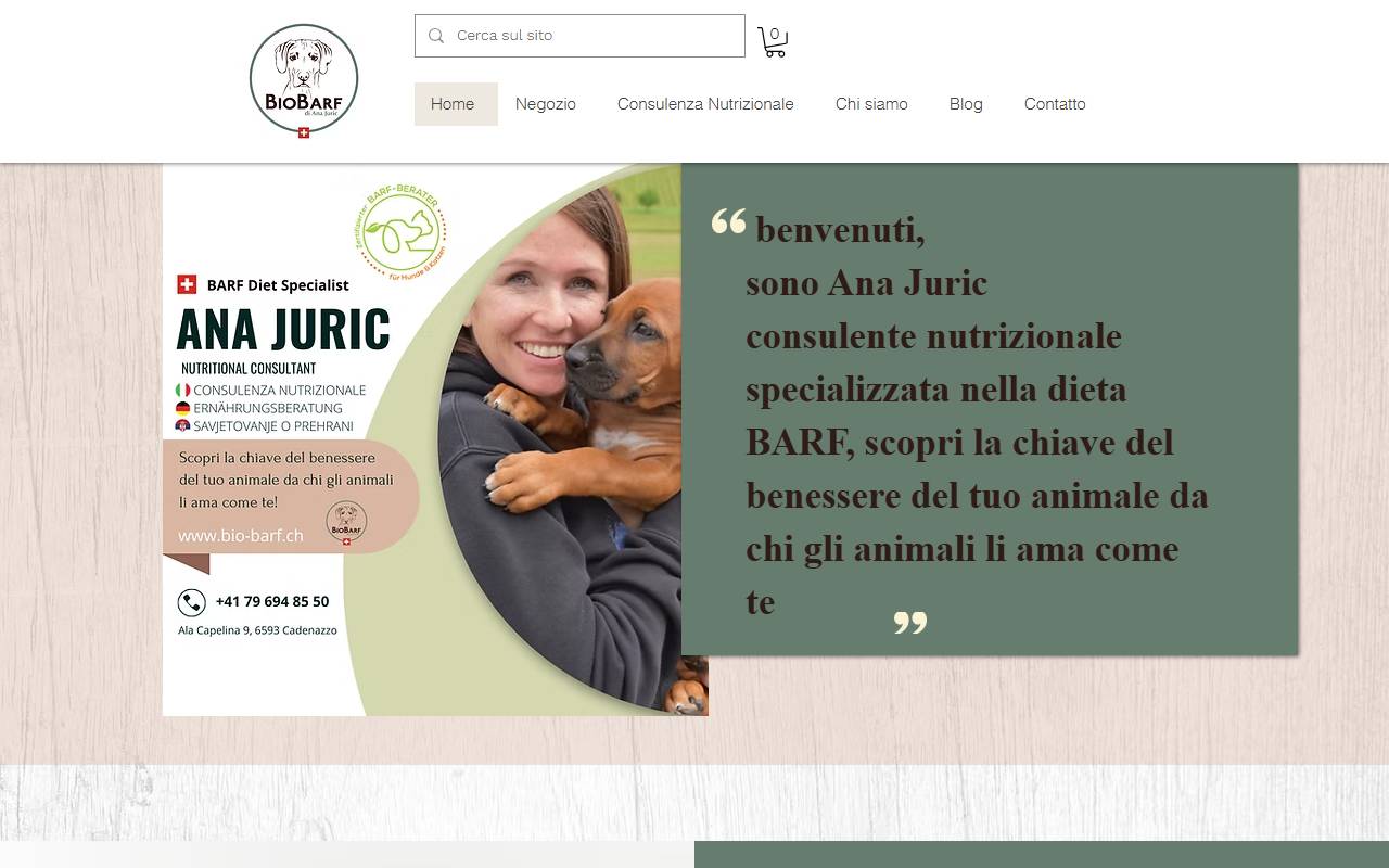 Anteprima del sito: BioBarf di Ana Juric