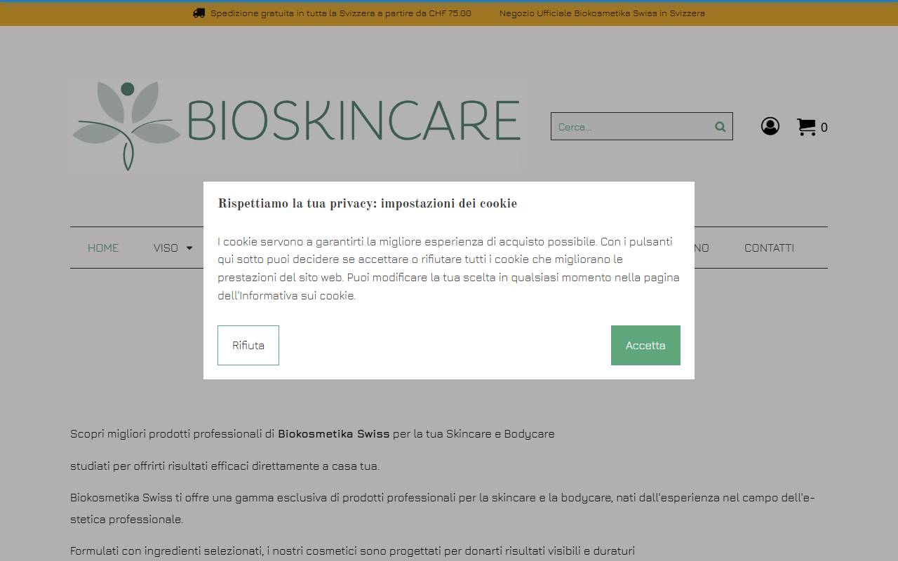 Anteprima del sito: Bioskincare di Silvia Giarola