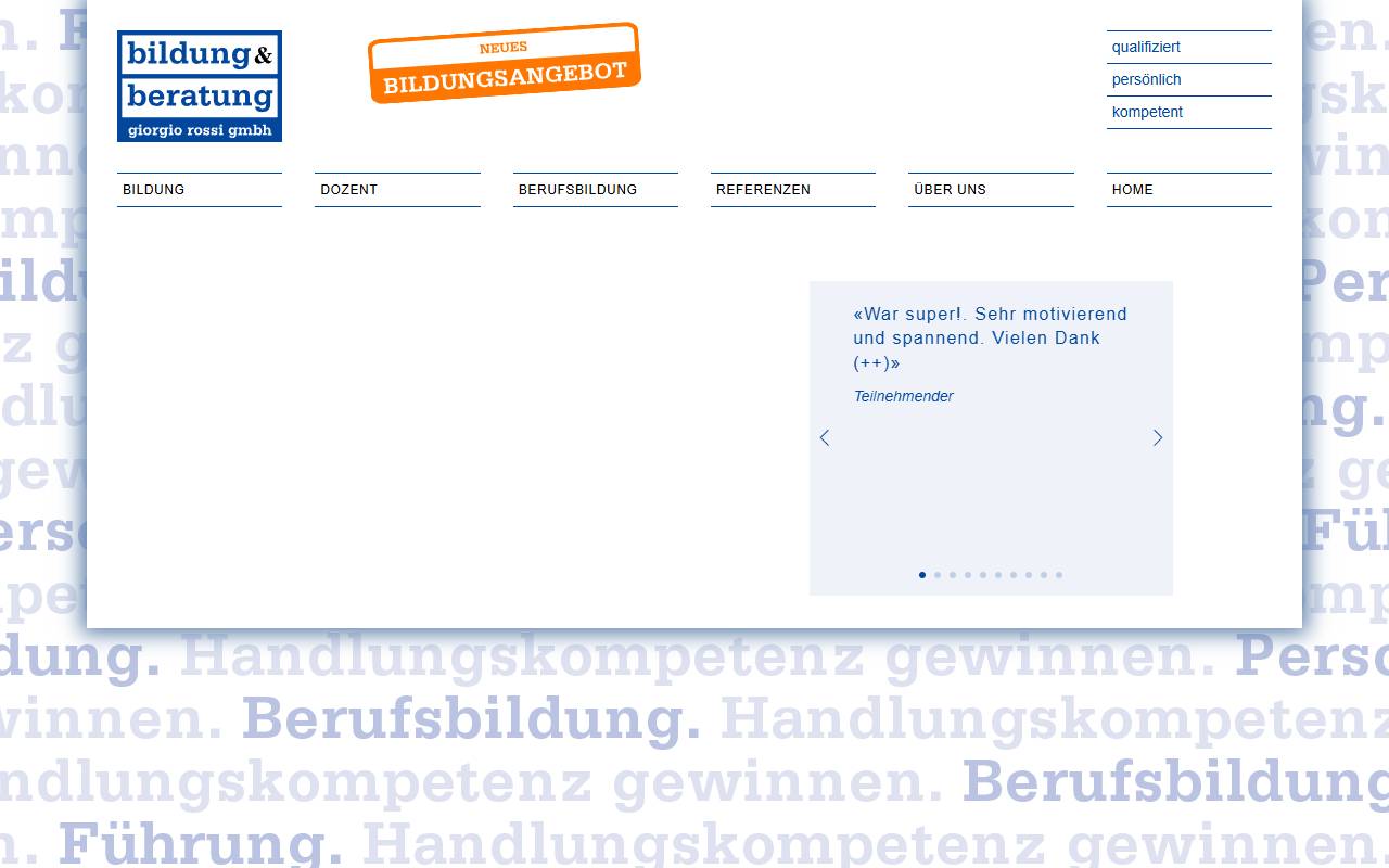 Anteprima del sito: bildung und beratung by giorgio rossi gmbh