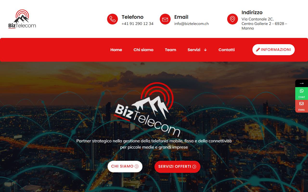 Anteprima del sito: BizTelecom Sagl