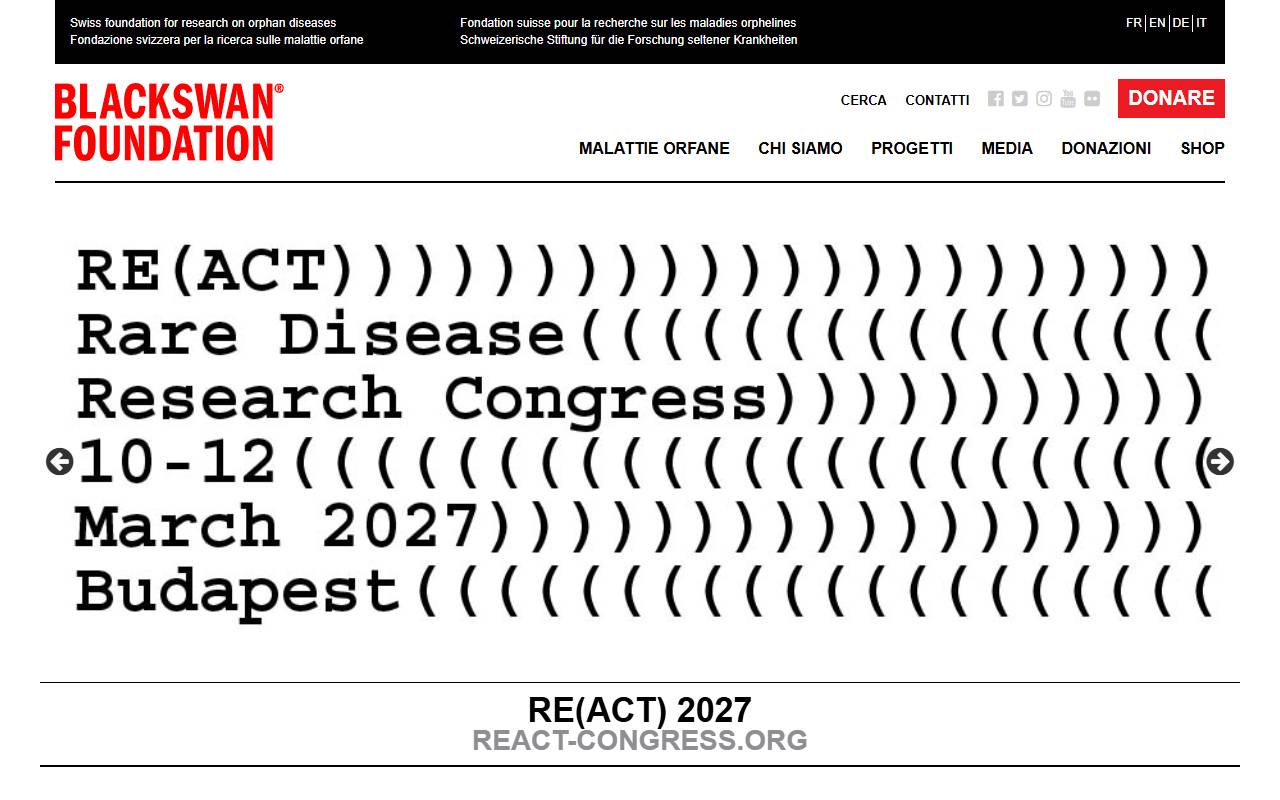 Anteprima del sito: BLACKSWAN FOUNDATION - FOR RESEARCH ON ORPHAN DISEASES
