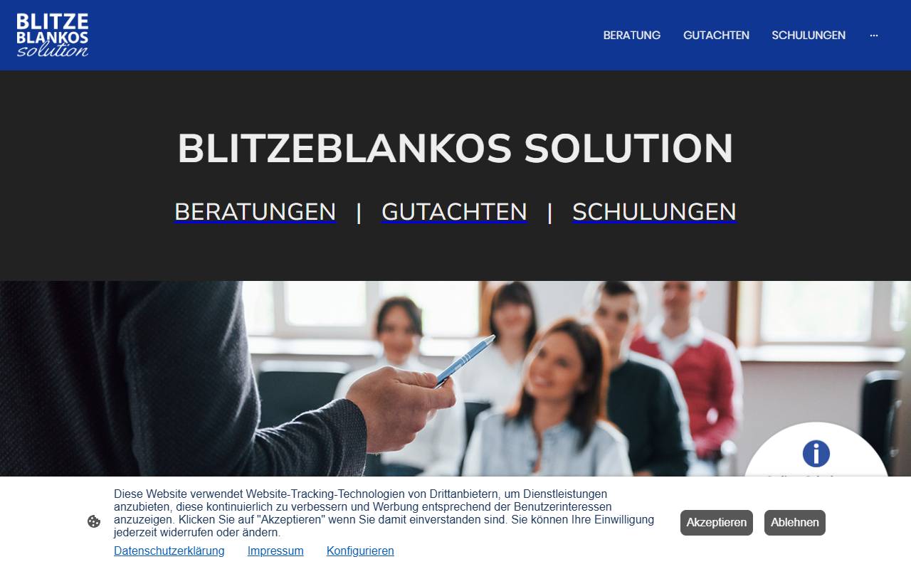 Anteprima del sito: Blitzeblankos Solution Sagl