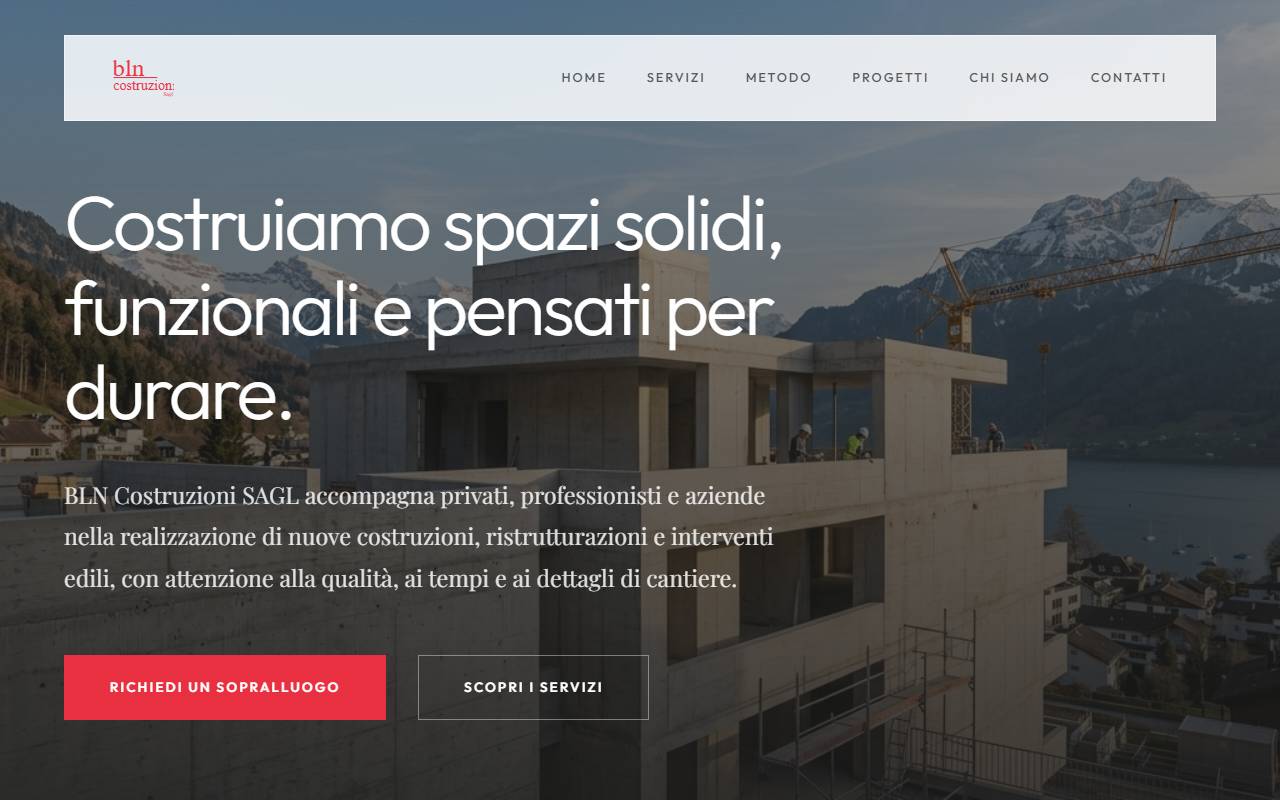 Anteprima del sito: bln costruzioni Sagl