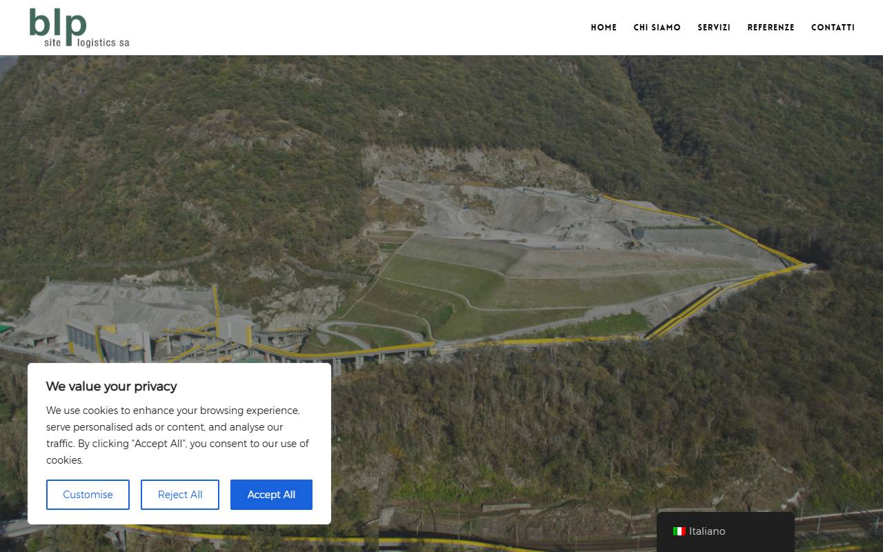 Anteprima del sito: blp site logistics ag, succursale di Bellinzona