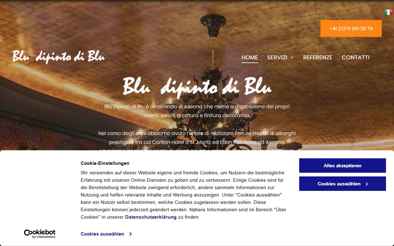 Anteprima del sito: Blu Dipinto di Blu S.r.l, Lentate Sul Seveso, succursale di Ascona