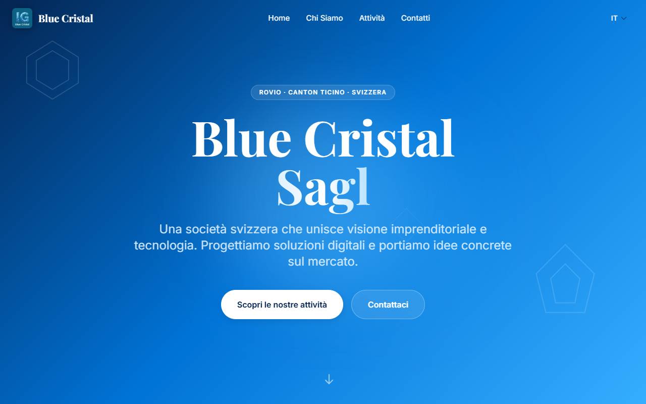 Anteprima del sito: Blue Cristal Sagl
