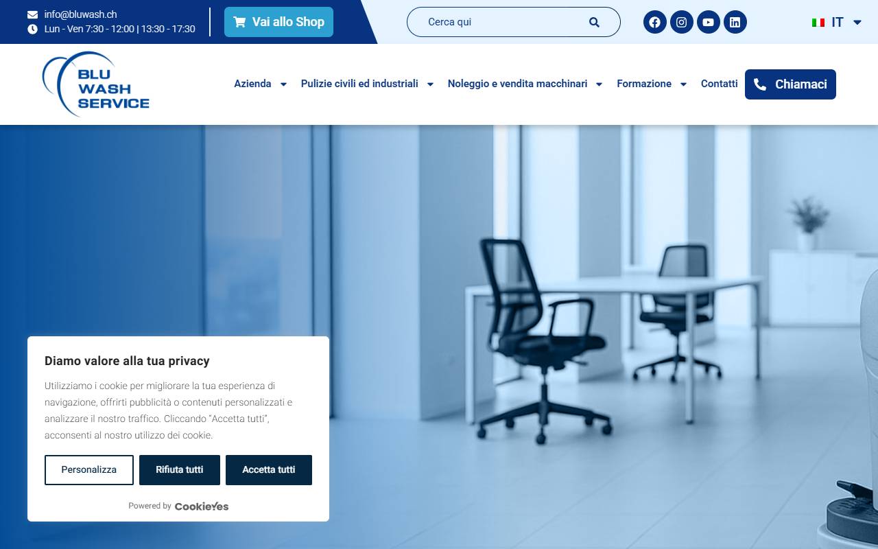 Anteprima del sito: Blu Wash Service Sagl