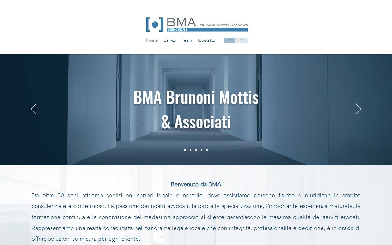 Anteprima del sito: BMA Brunoni Mottis & Associati studio legale SA