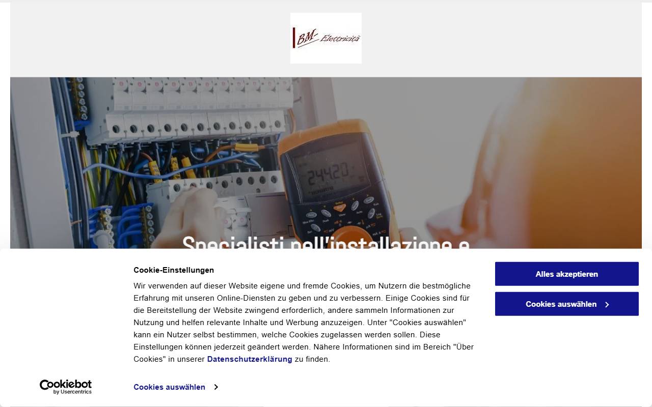 Anteprima del sito: BM-Elettricità Sagl