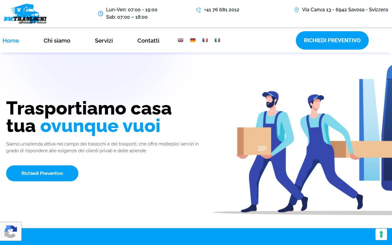 Anteprima del sito: BM Traslochi di Marko Bubanja