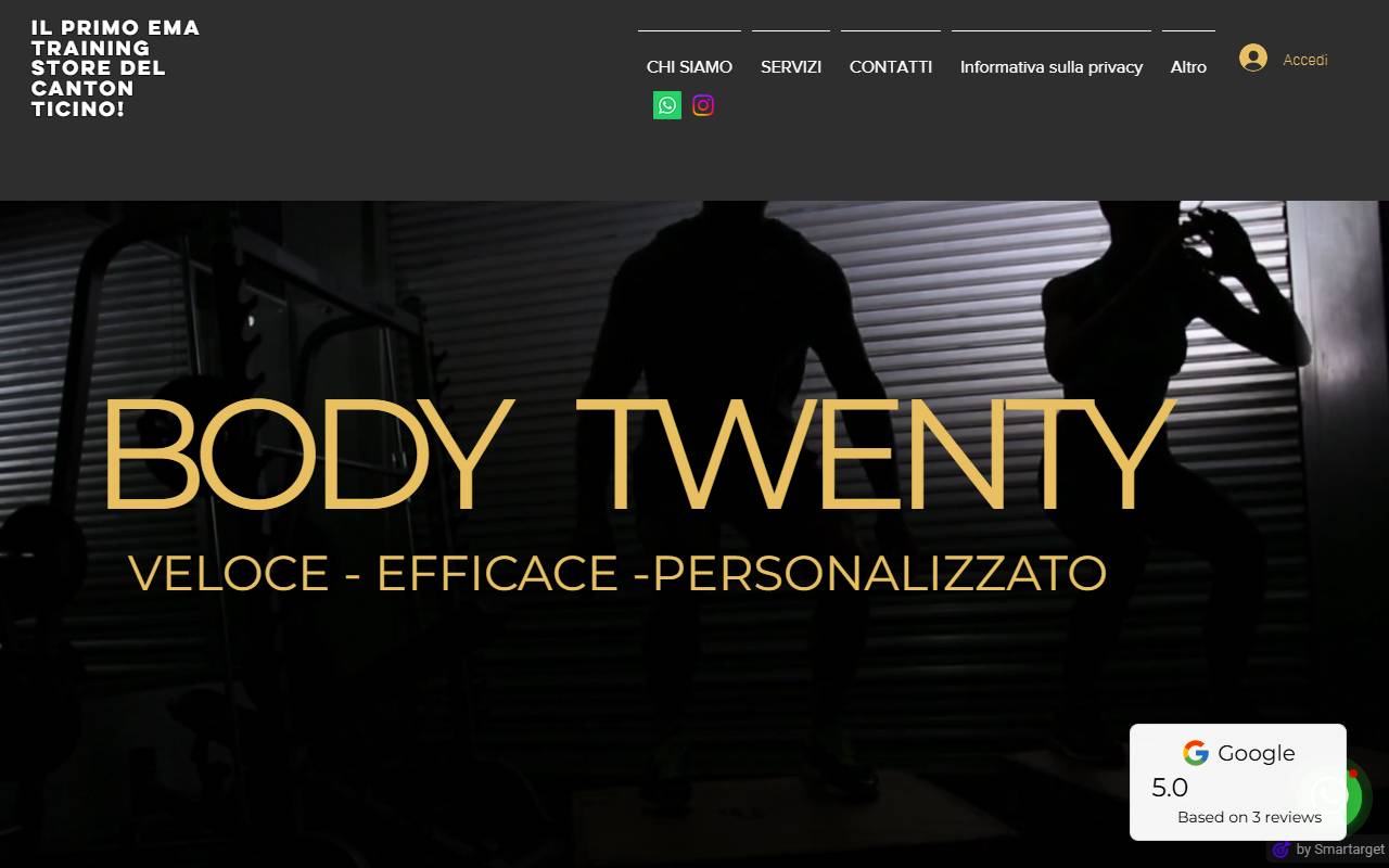 Anteprima del sito: Body Twenty Sagl