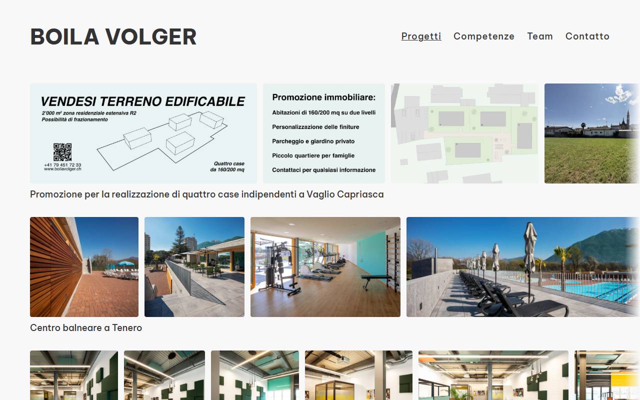 Anteprima del sito: Architetti Boila & Volger SAGL