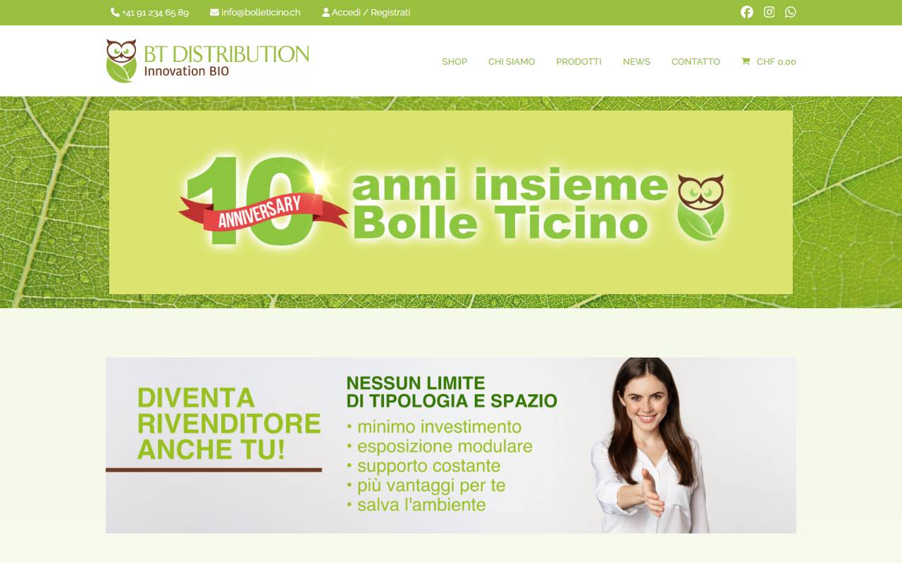 Anteprima del sito: Bolle Ticino Sagl