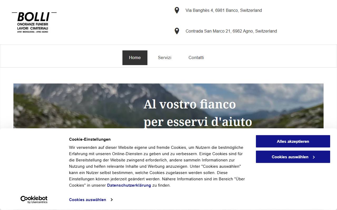 Anteprima del sito: Domenico Bolli Sagl Onoranze Funebri