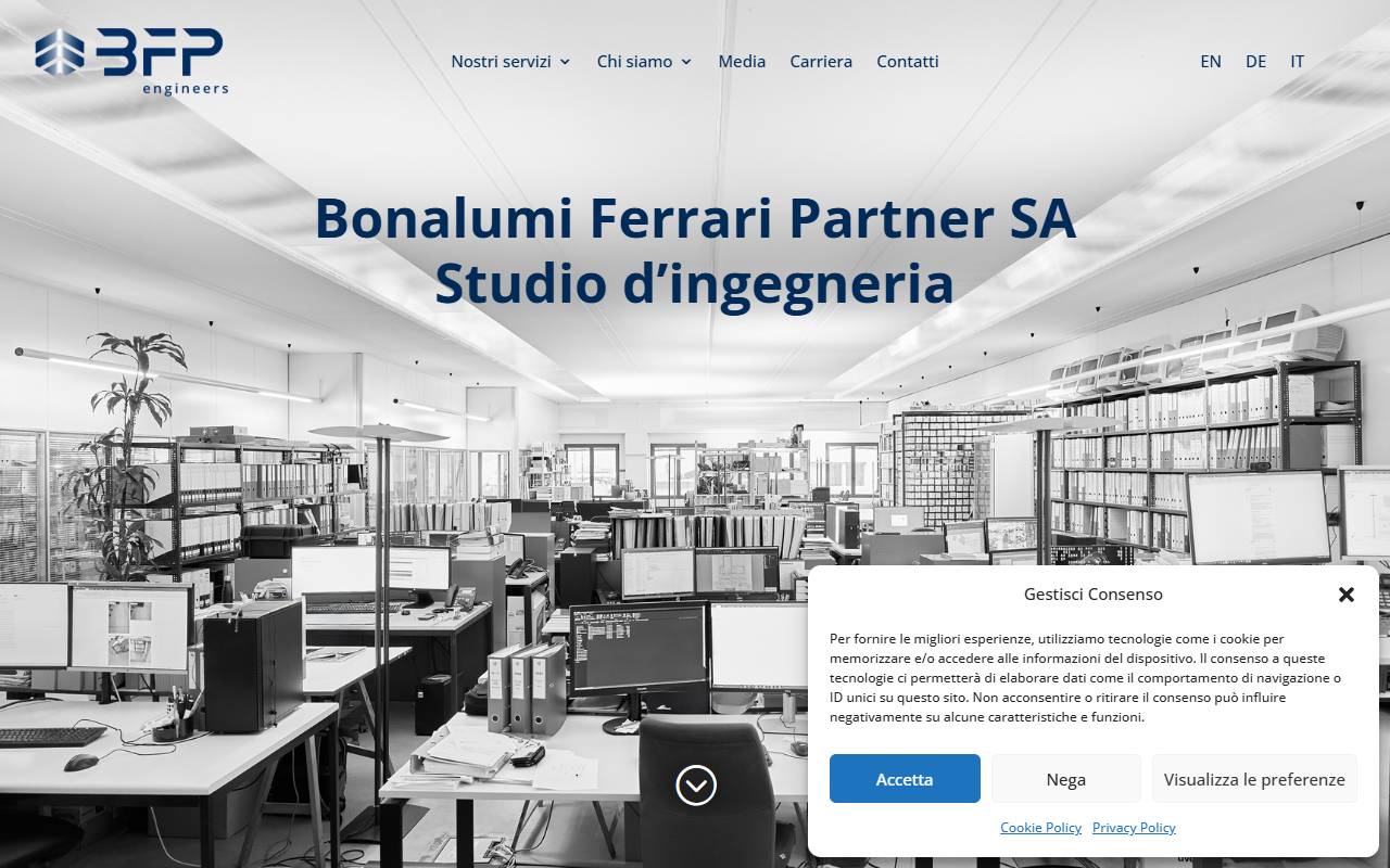 Anteprima del sito: Bonalumi Ferrari Partner SA Studio d'ingegneria