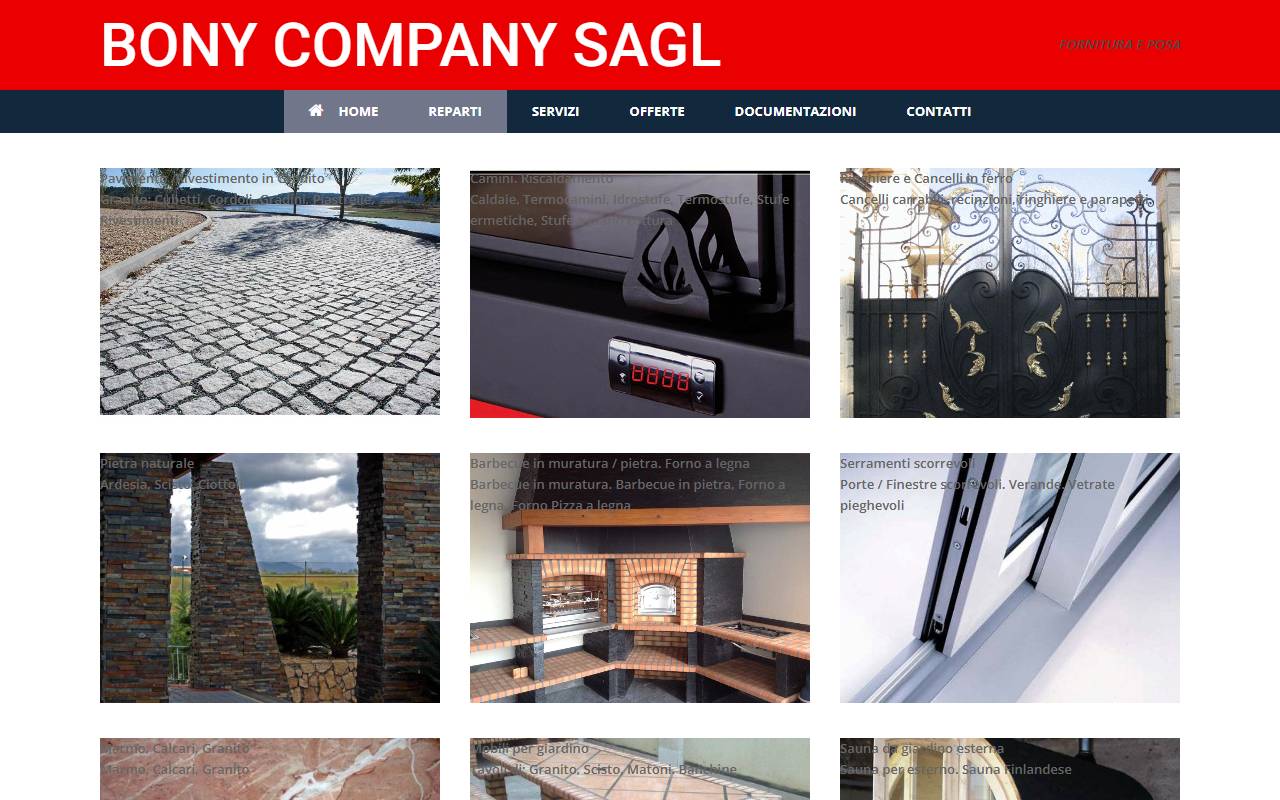 Anteprima del sito: Bony Company SAGL