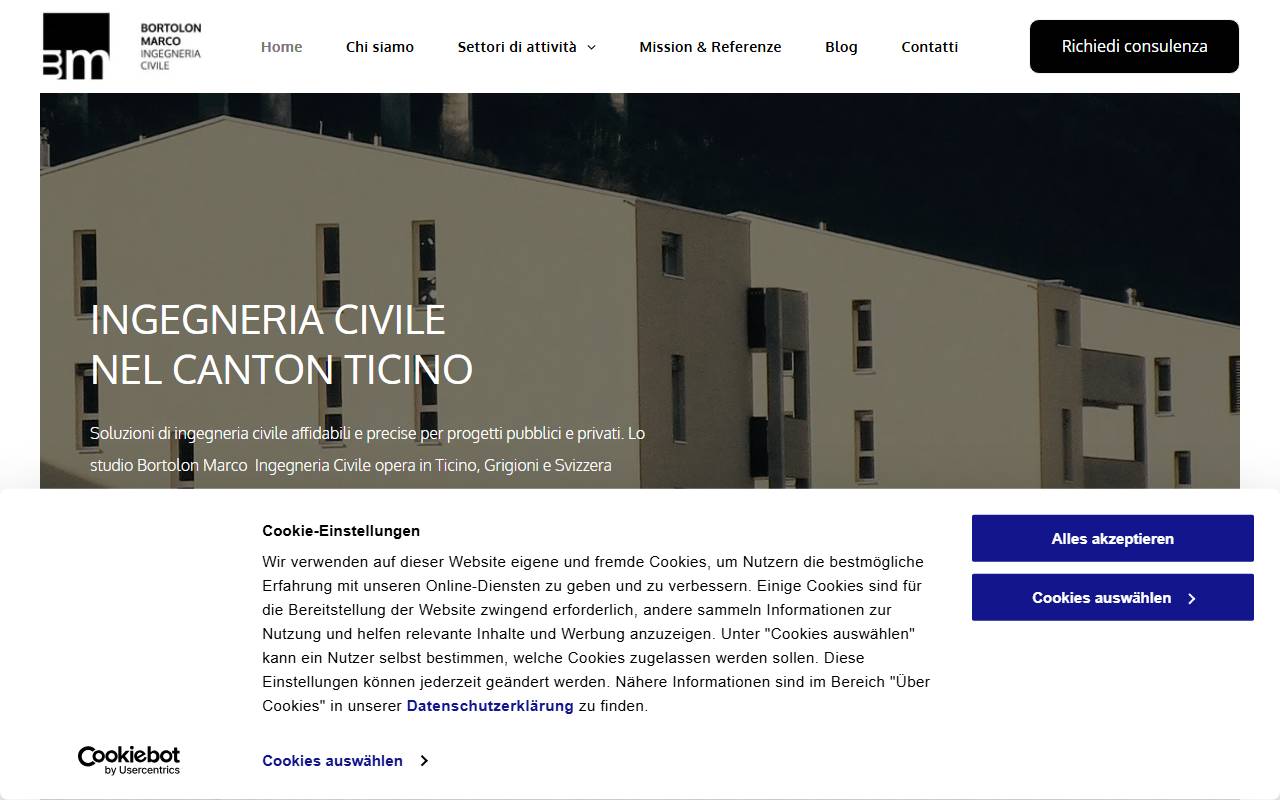 Anteprima del sito: BORTOLON MARCO INGEGNERIA CIVILE Sagl