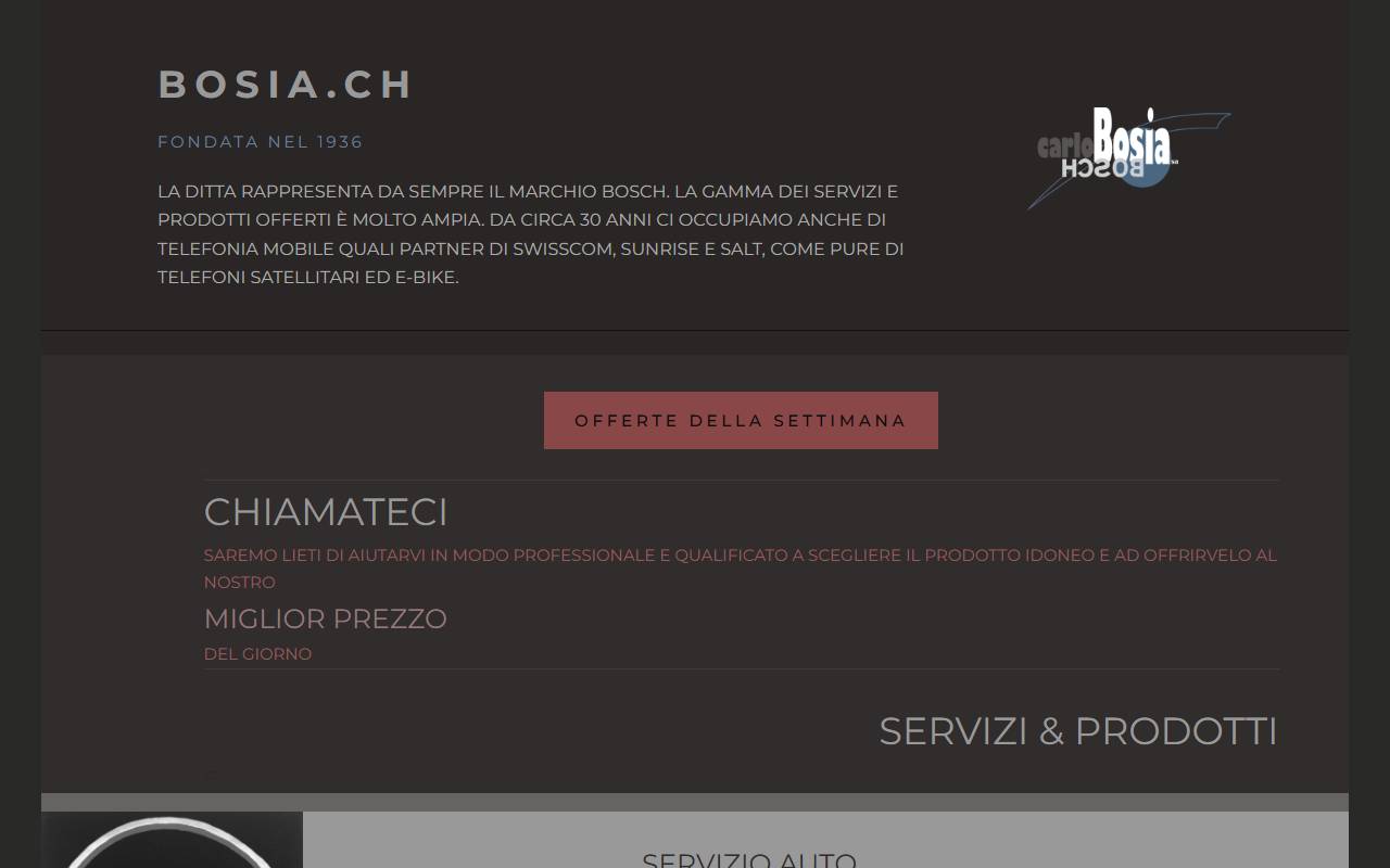 Anteprima del sito: Carlo Bosia Ing. tec. STS