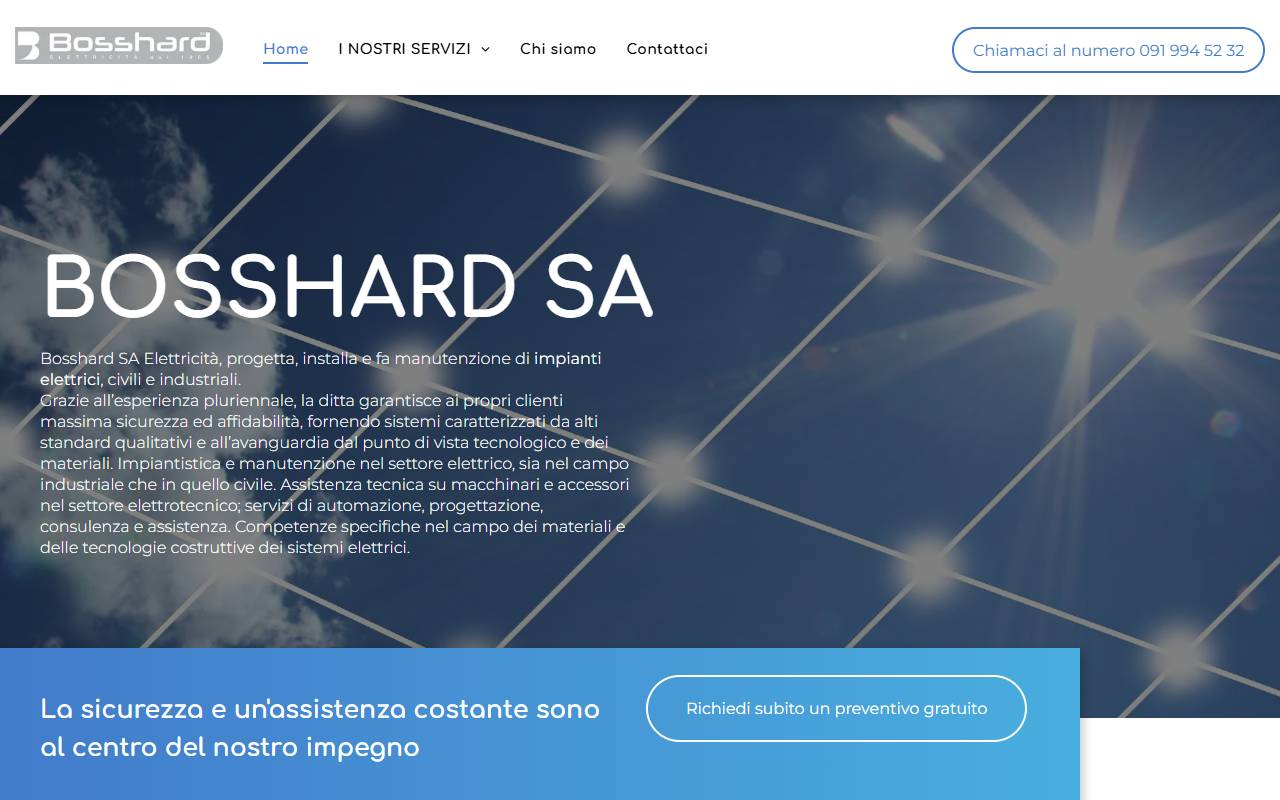 Anteprima del sito: Bosshard SA Elettricità