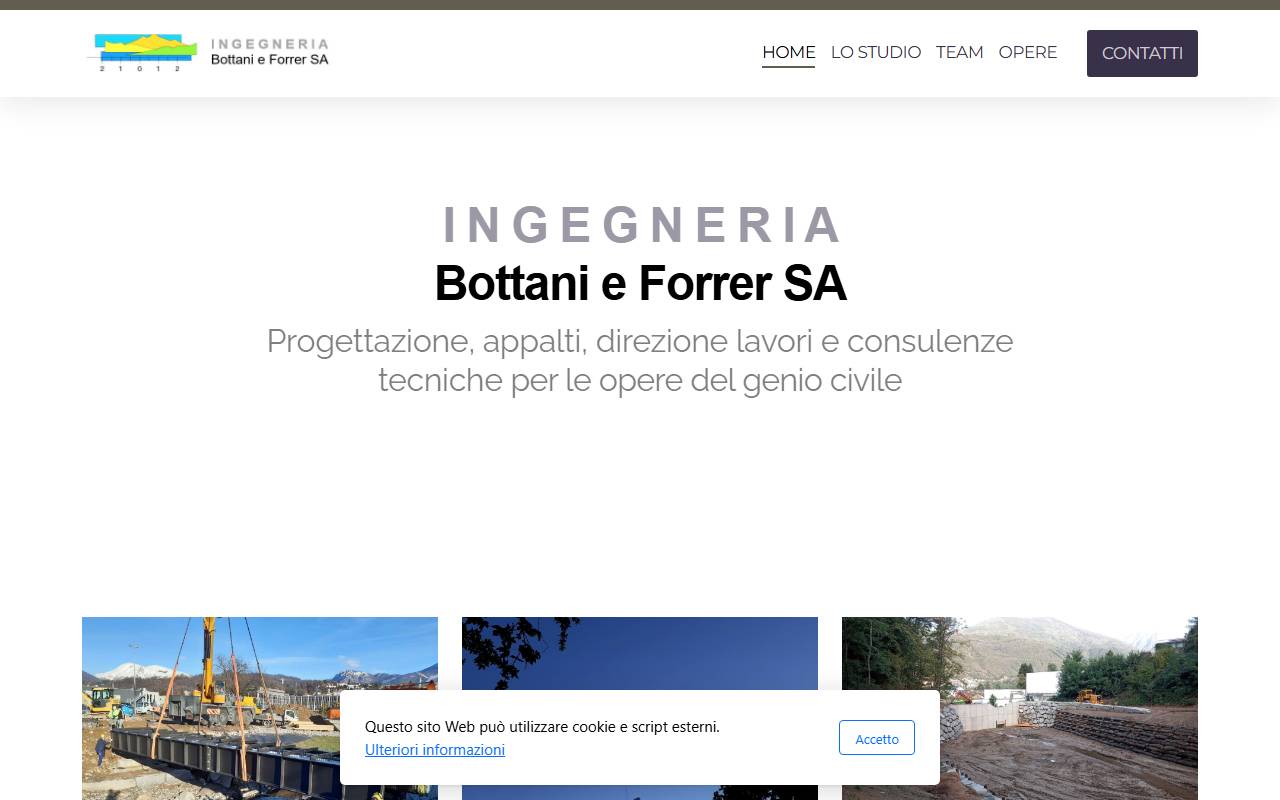 Anteprima del sito: Ingegneria Bottani e Forrer SA
