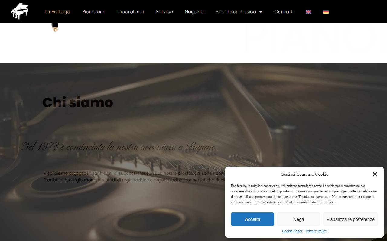 Anteprima del sito: La Bottega del Pianoforte SA