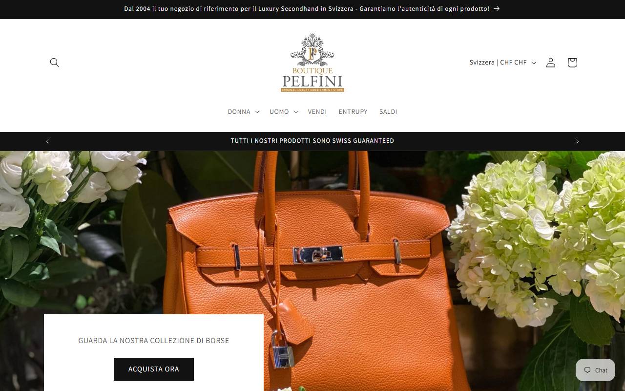 Anteprima del sito: Boutique Pelfini Luxury Reloved