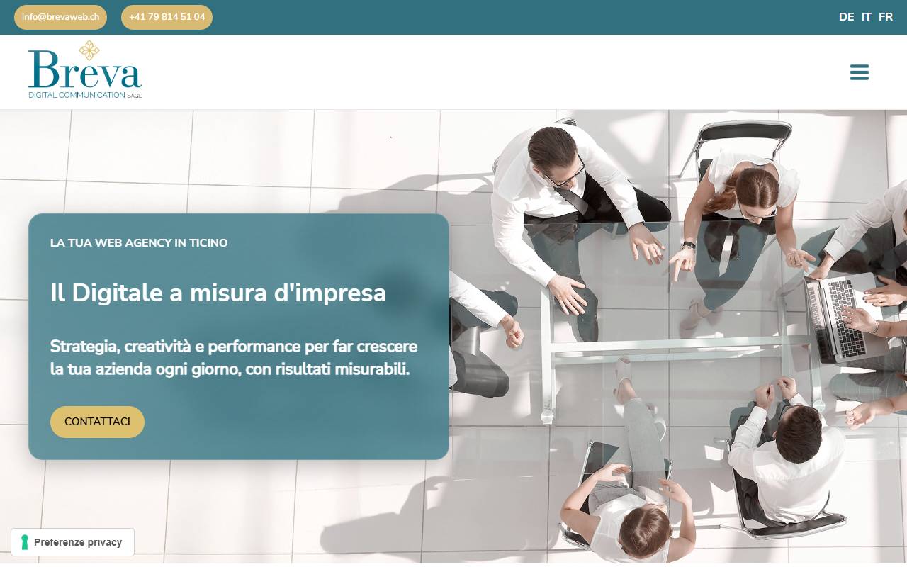 Anteprima del sito: Breva Digital Communication Sagl