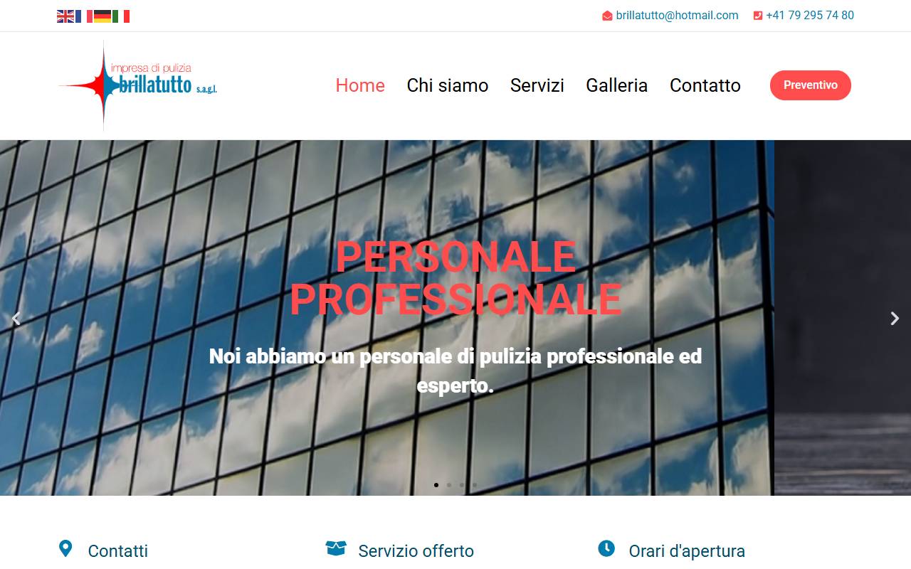 Anteprima del sito: Brillatutto Facility Services Sagl