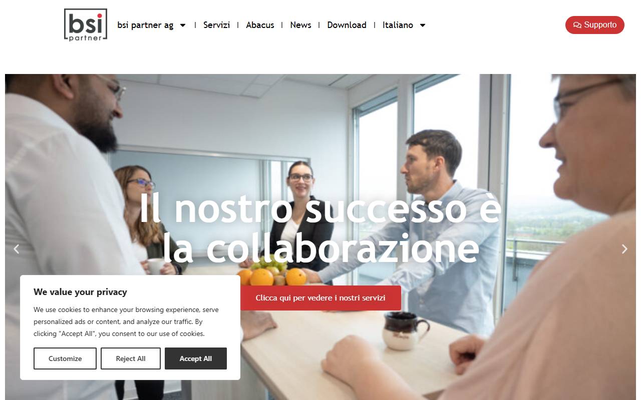 Anteprima del sito: bsi partner ag