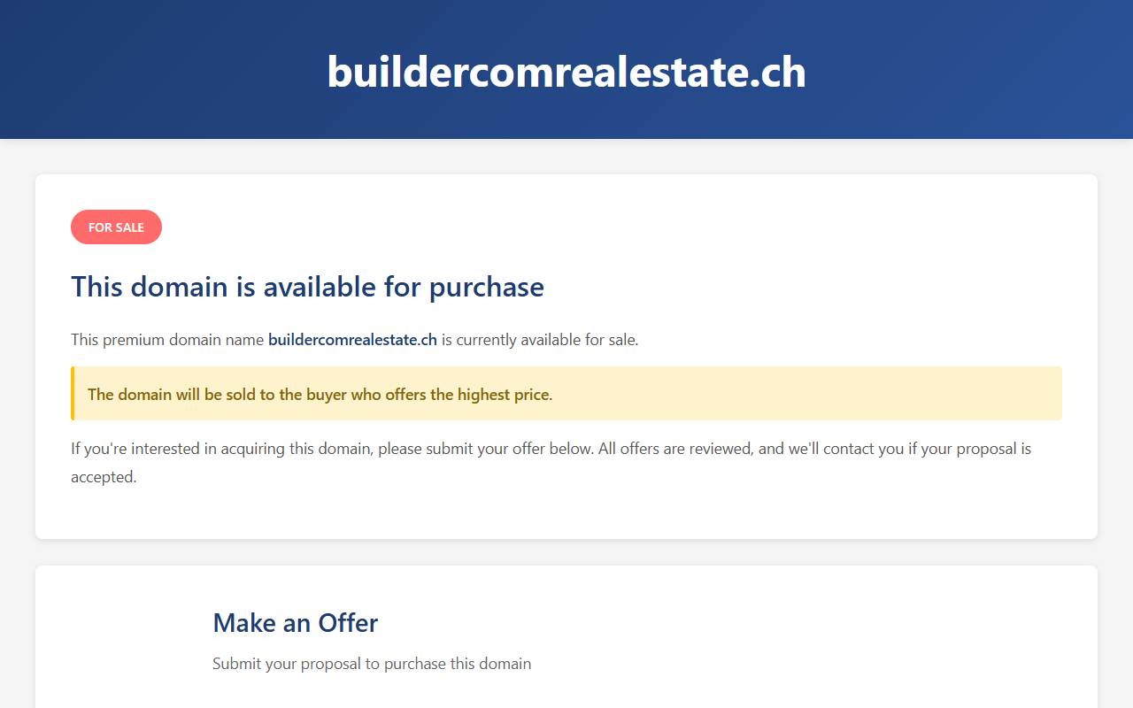 Anteprima del sito: Buildercom Real Estate SA