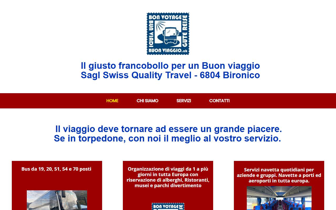 Anteprima del sito: Buon Viaggio Sagl Swiss Quality Travel