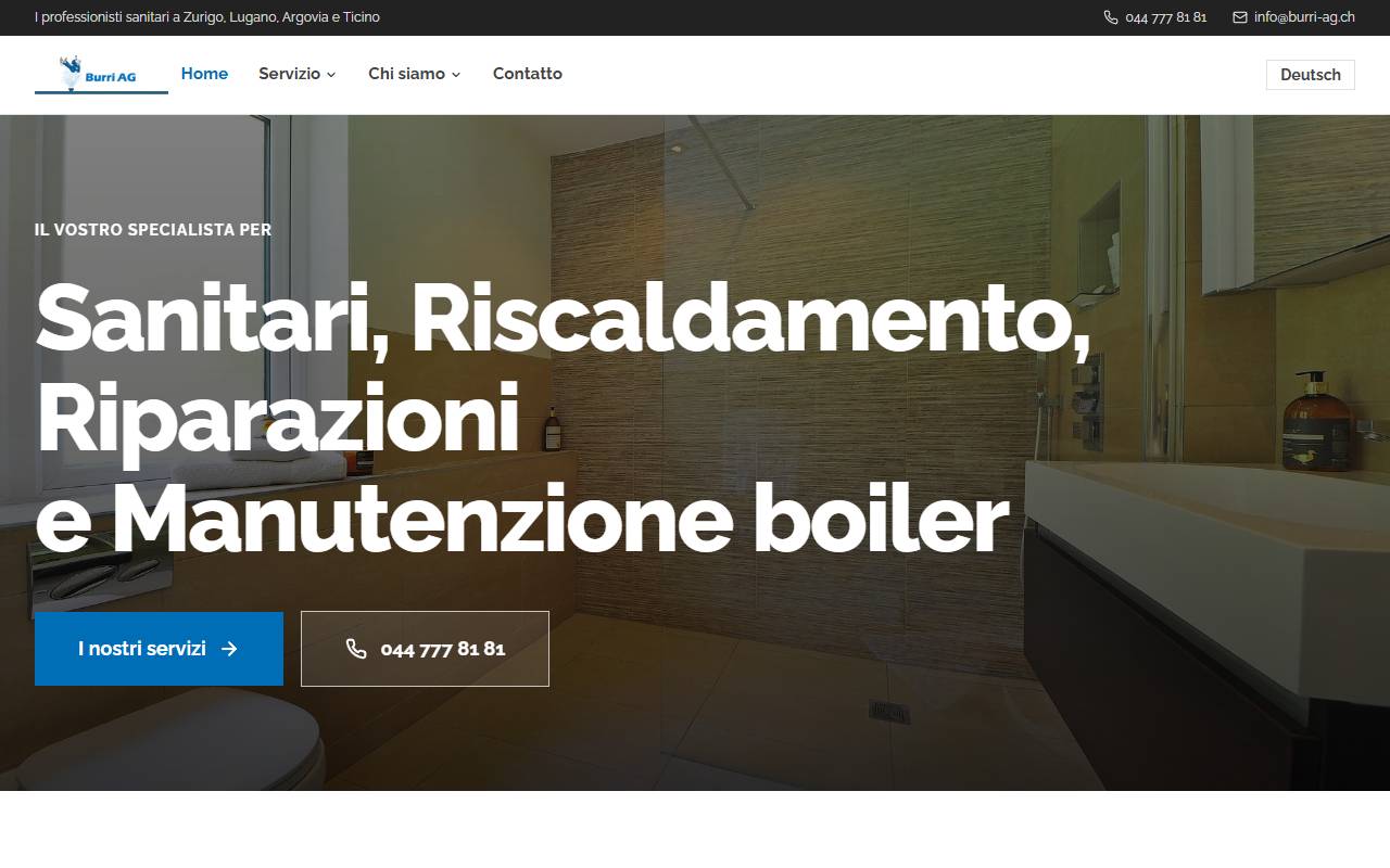 Anteprima del sito: Burri AG, succursale di Mendrisio