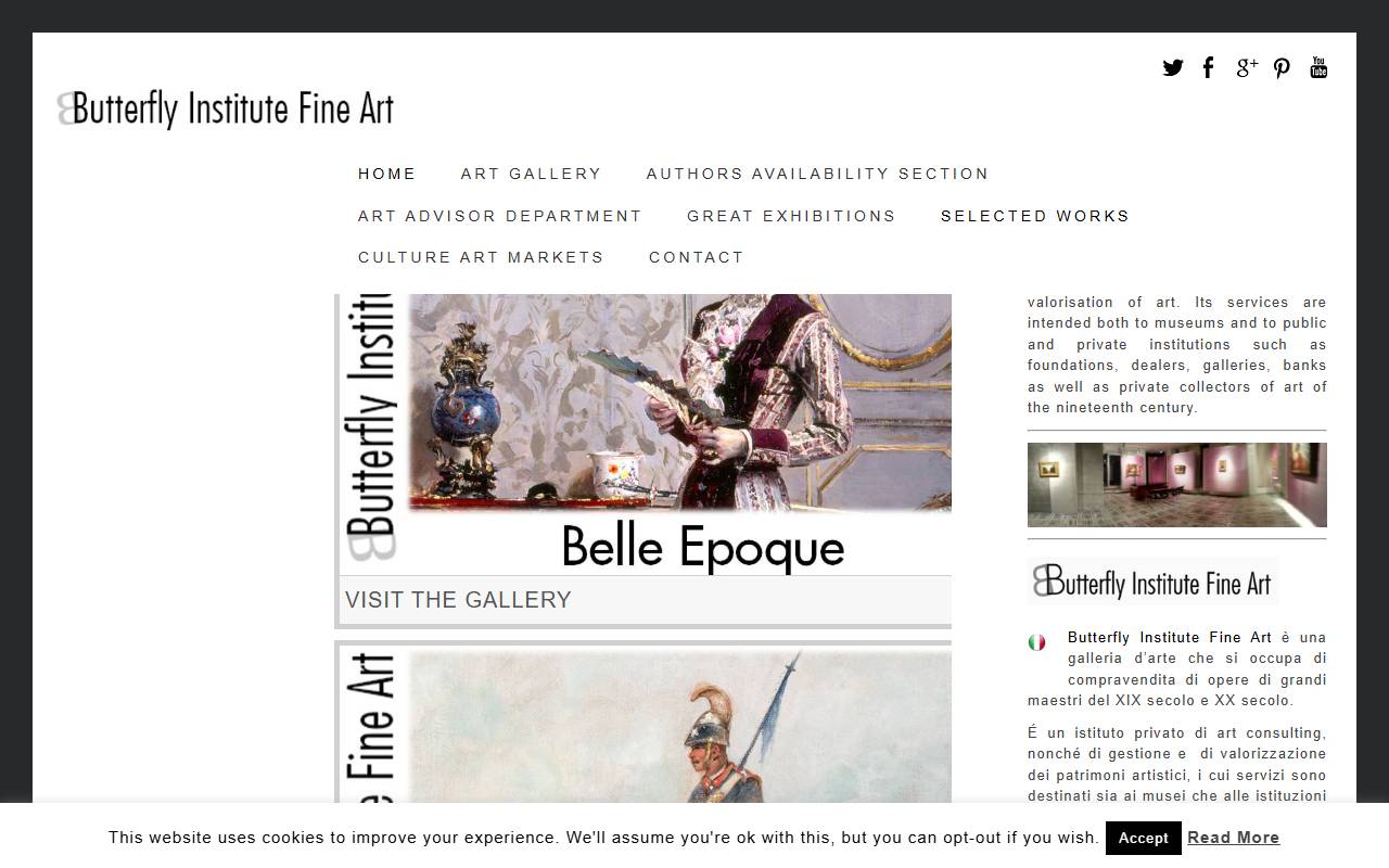 Anteprima del sito: BUTTERFLY INSTITUTE FINE ART SA