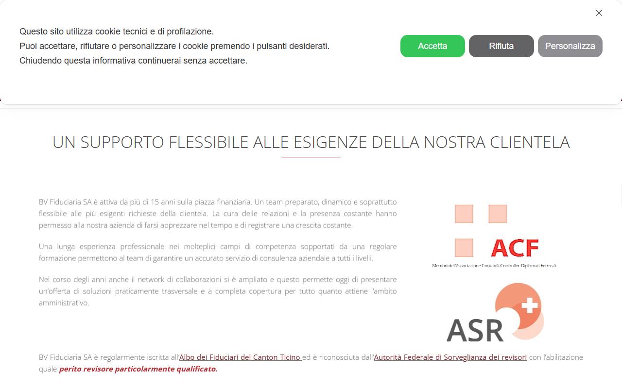Anteprima del sito: BV Fiduciaria SA
