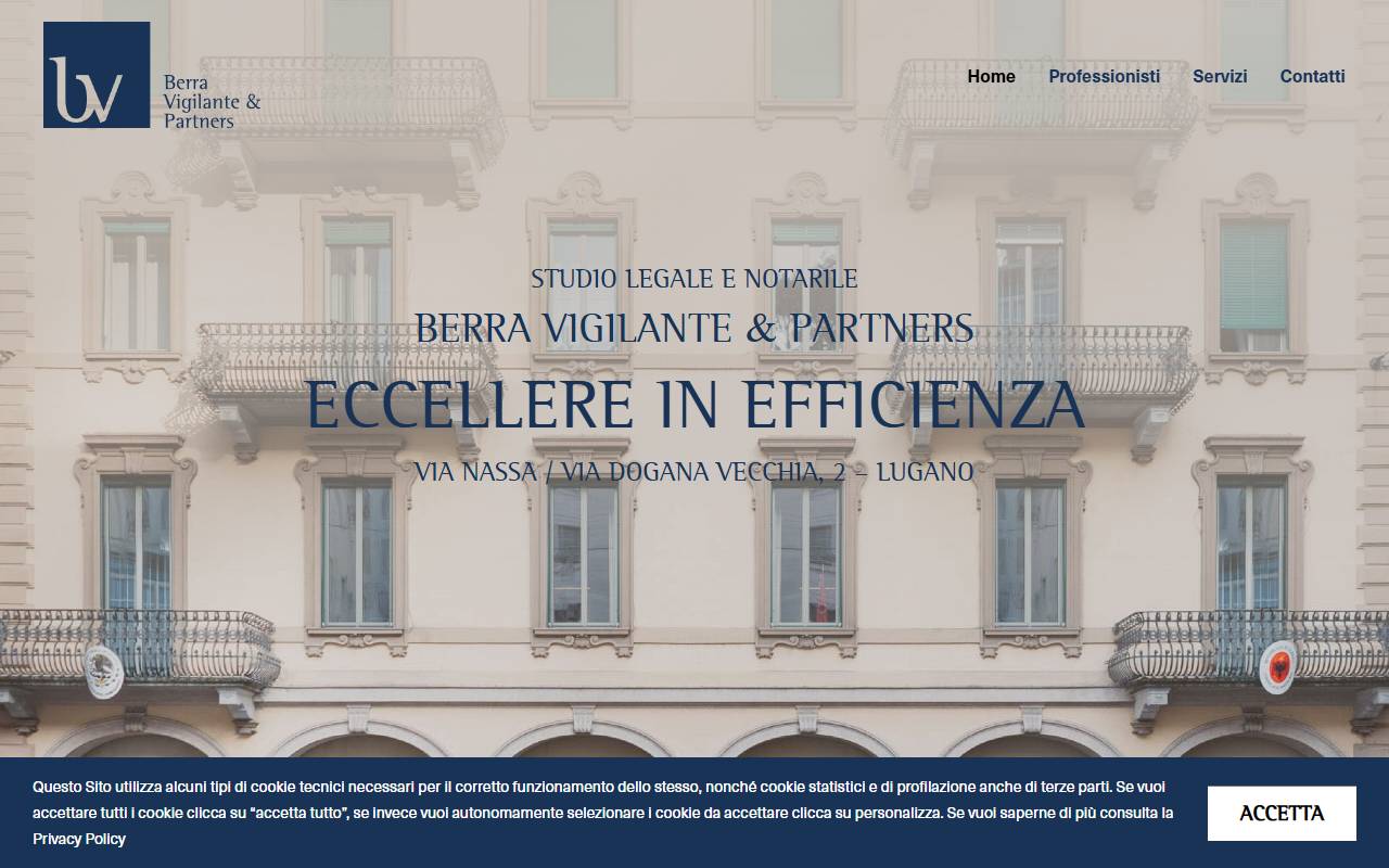 Anteprima del sito: Berra Vigilante & Partners - bvp SA