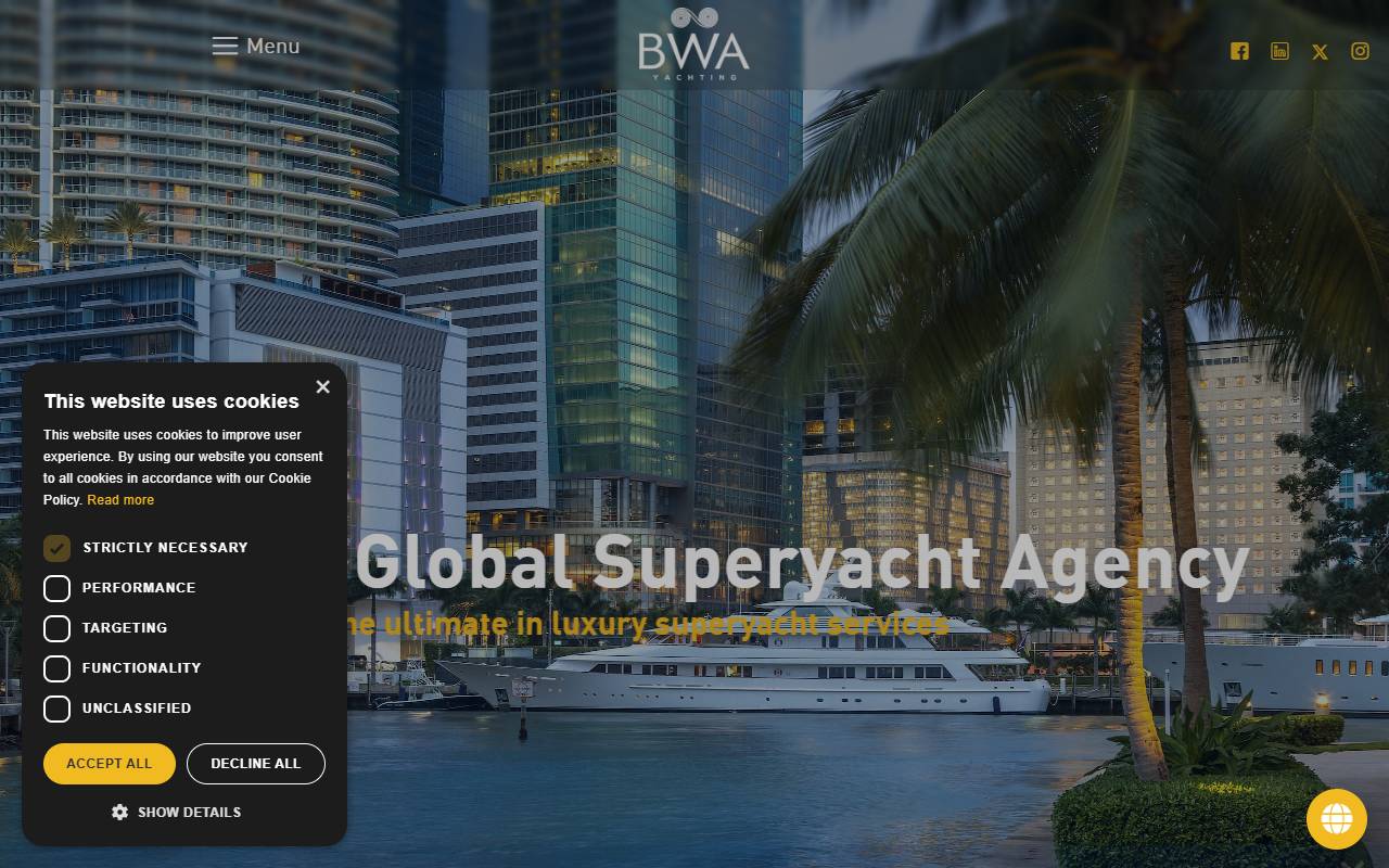 Anteprima del sito: BWA Yachting SA