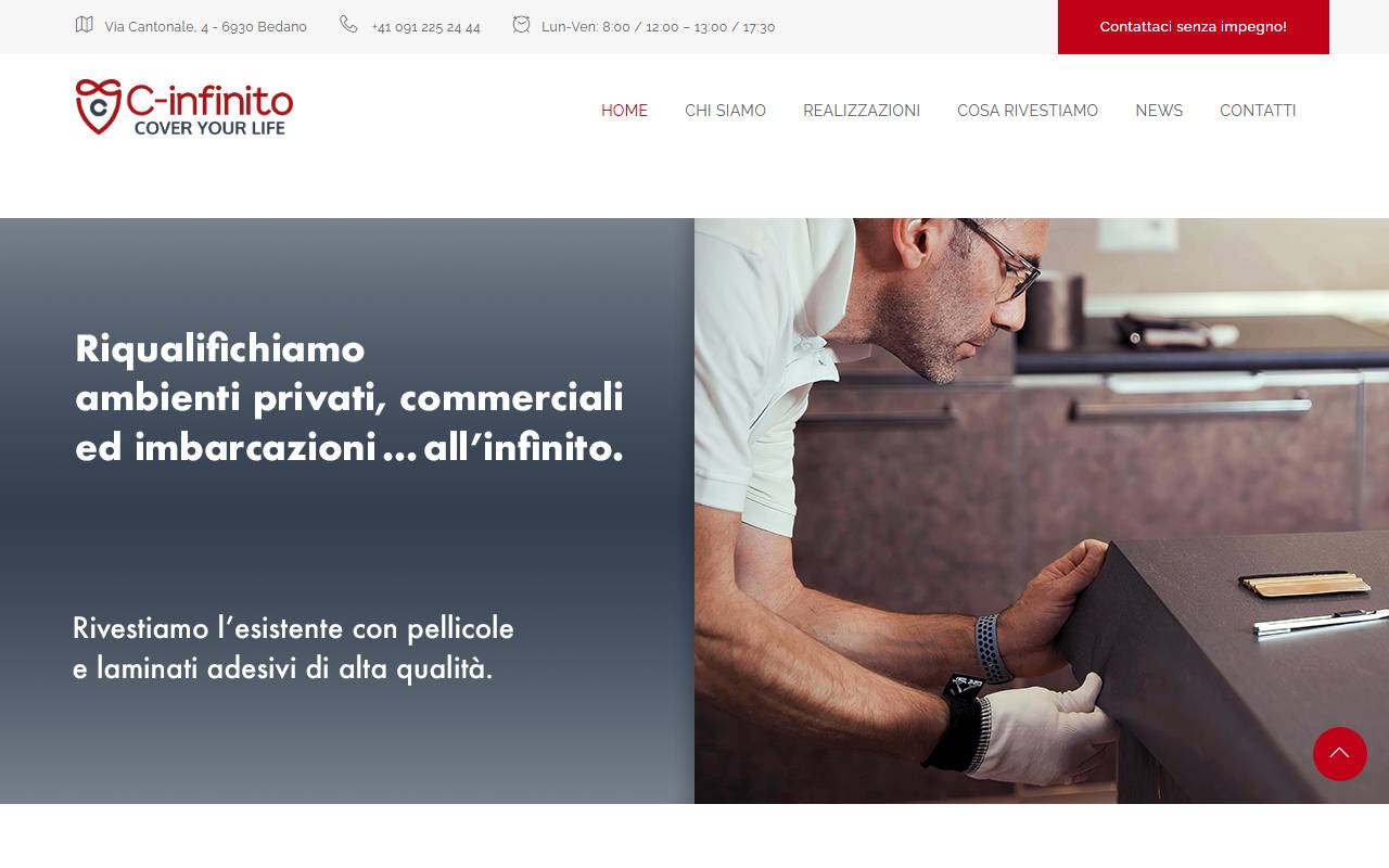 Anteprima del sito: C-infinito Sagl