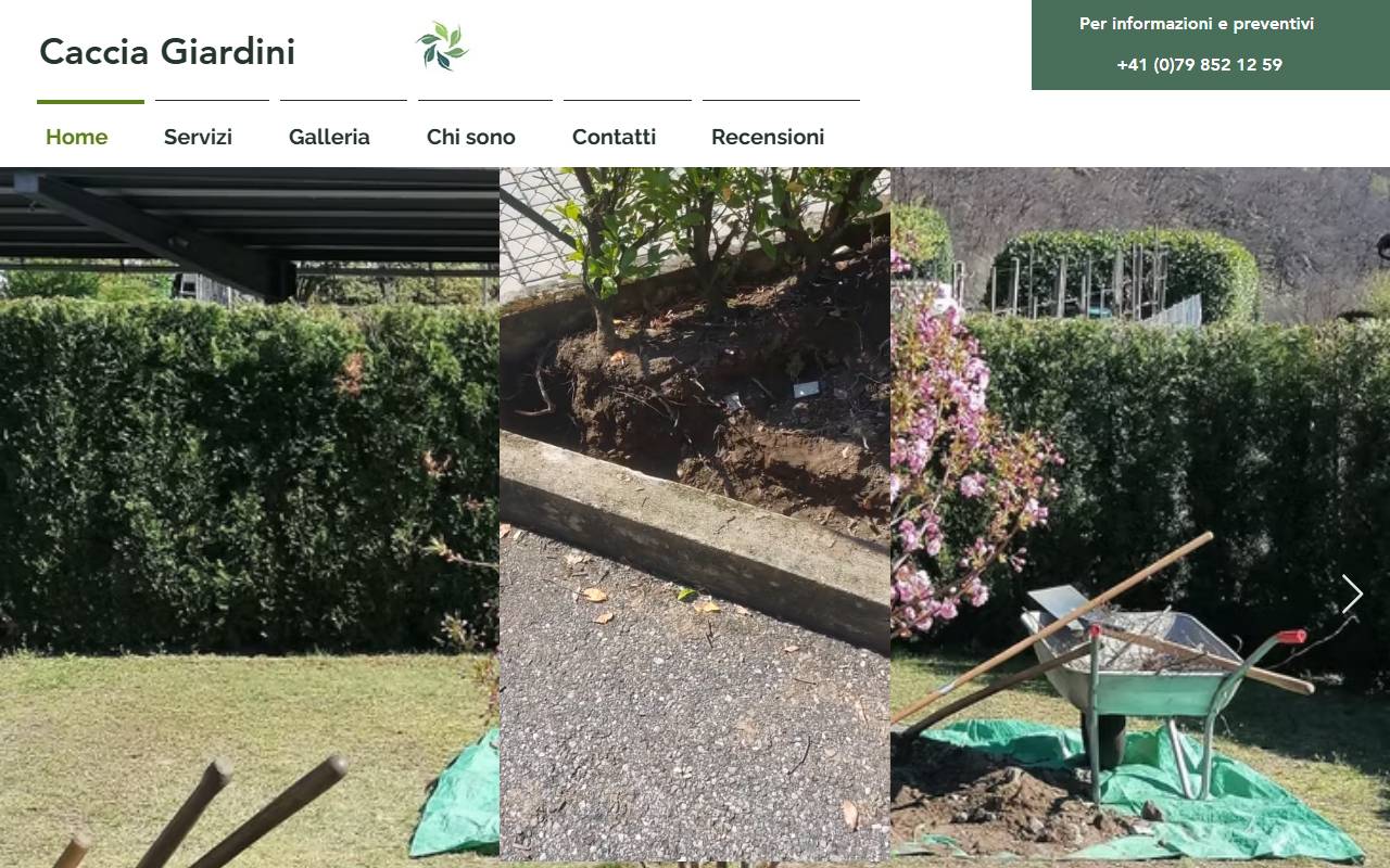 Anteprima del sito: Caccia Giardini Sagl