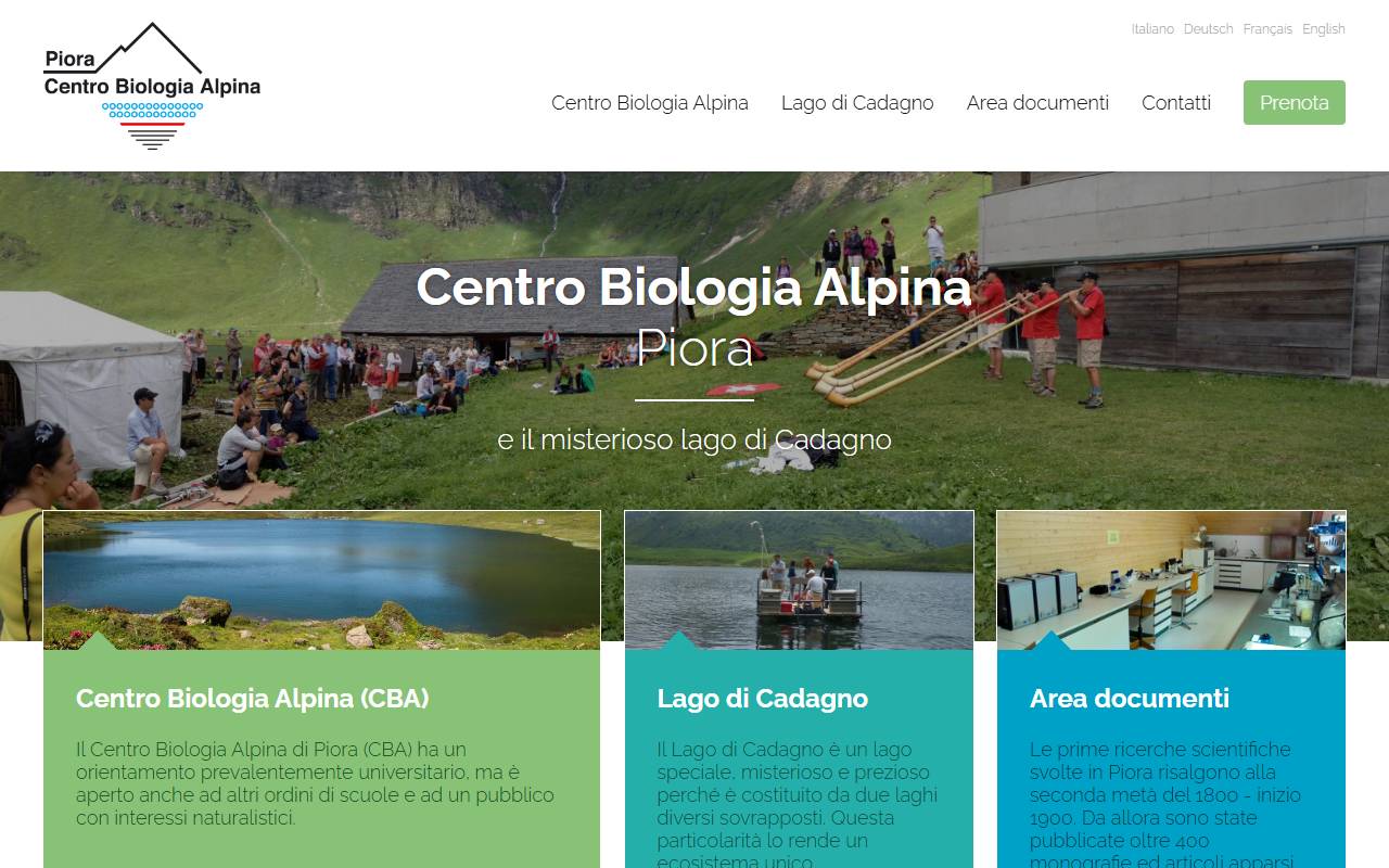 Anteprima del sito: Fondazione Centro Biologia Alpina