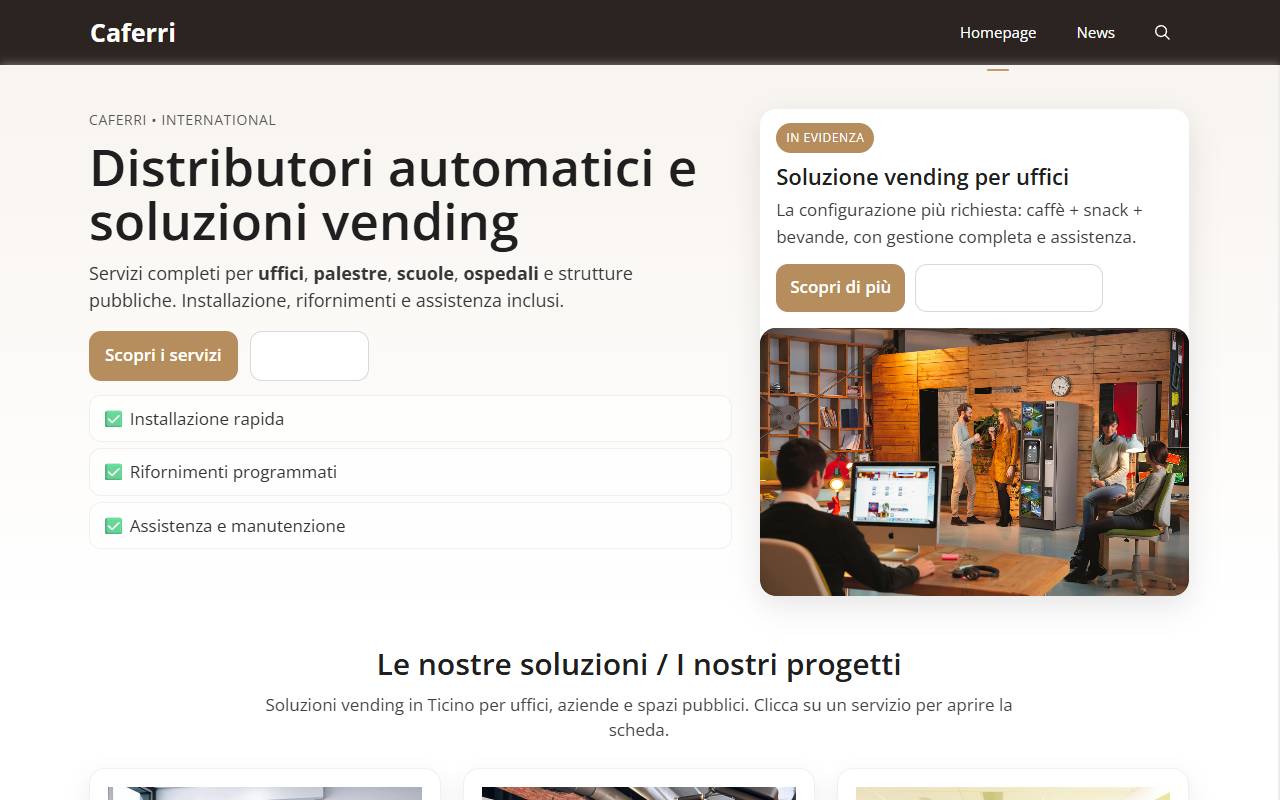 Anteprima del sito: Caferri Espresso Sagl