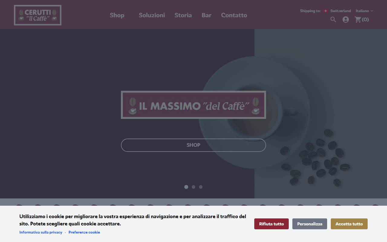 Anteprima del sito: CERUTTI "IL CAFFE" FRANCHISING CONCEPT SAGL