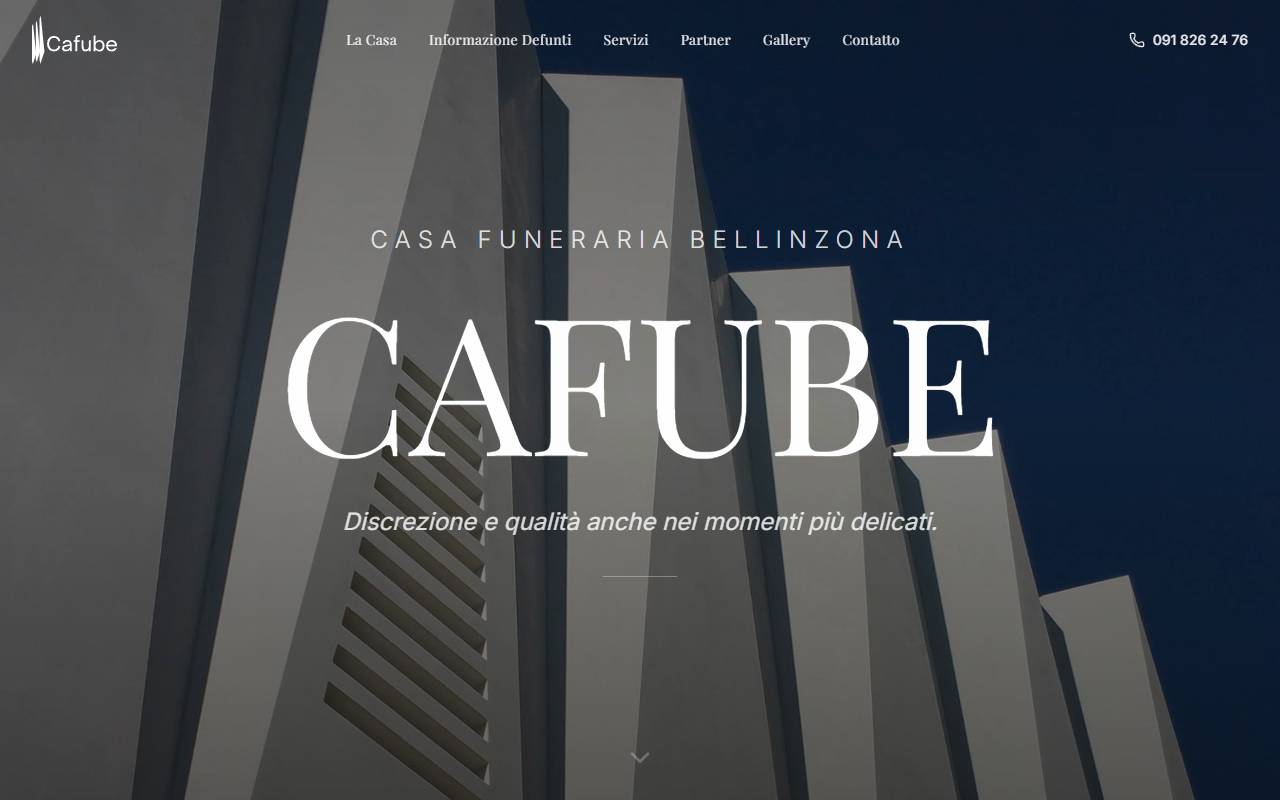 Anteprima del sito: Cafube SA