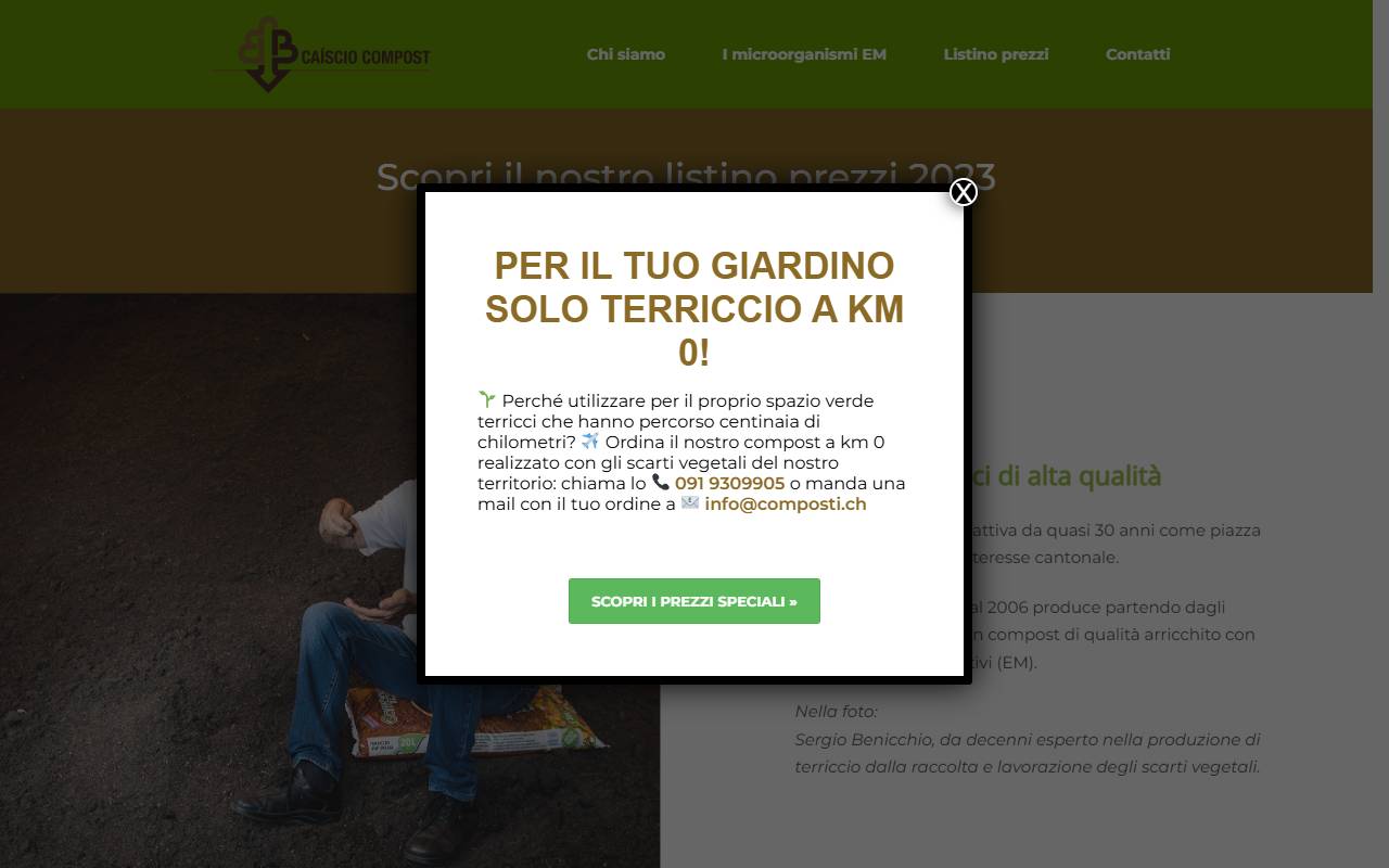 Anteprima del sito: Caìscio Compost Sagl