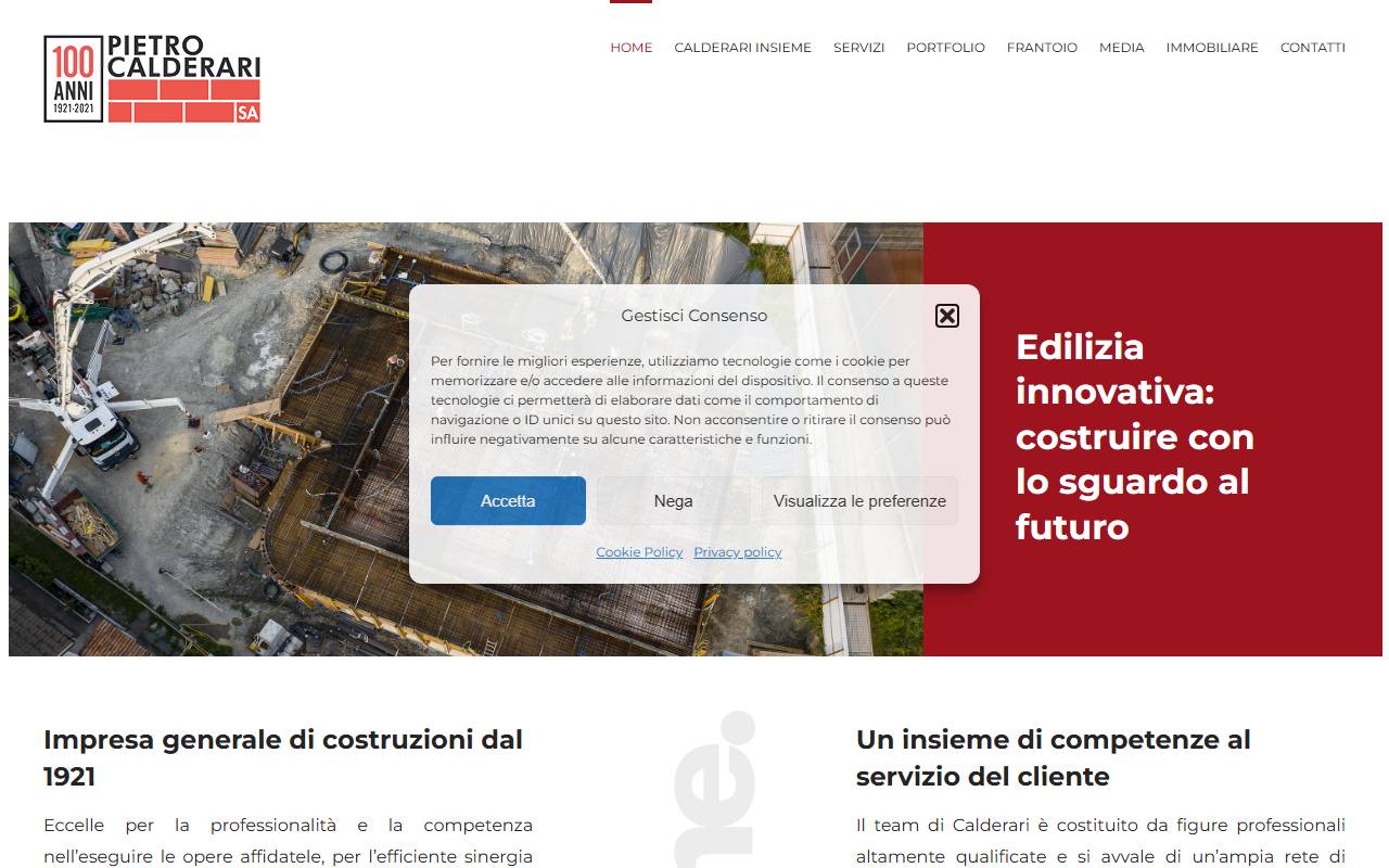 Anteprima del sito: Pietro Calderari SA succursale di Vacallo