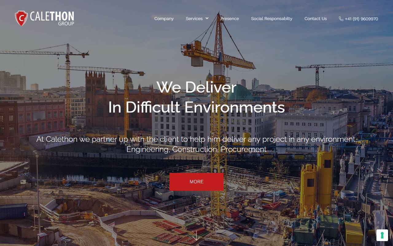 Anteprima del sito: Calethon Construction SA