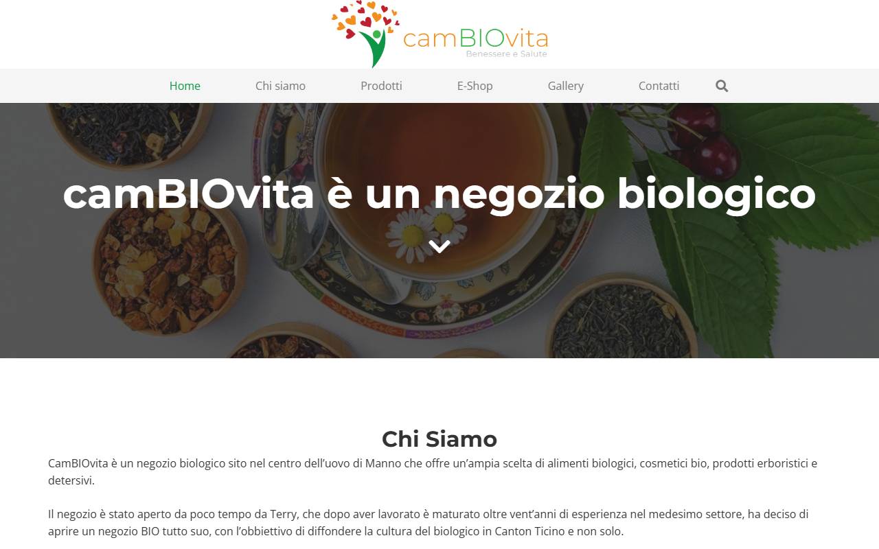 Anteprima del sito: camBIOvita Sagl